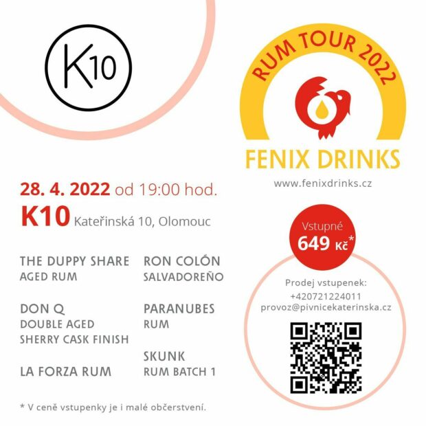 Fenix Drinks Rum Tour: 28. dubna, K10, Olomouc