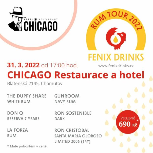 Fenix Drinks Rum Tour: 31. března, Chicago Restaurace, Chomutov