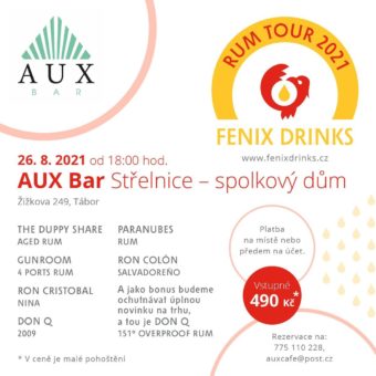 Fenix Drinks Rum Tour: 26. srpna, AUX Bar, Tábor