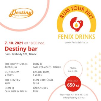 Fenix Drinks Rum Tour: 7. října, Destiny bar, Třinec
